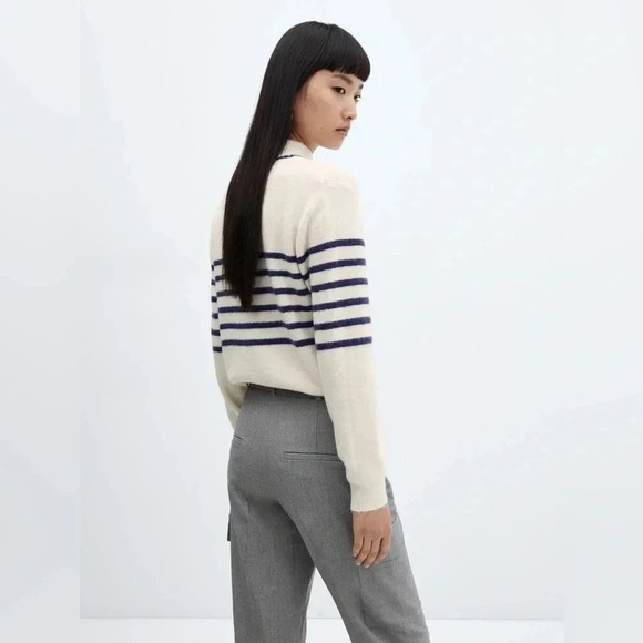 Mango Wool Blend Striped Sweater NWT - Picture 3 of 11